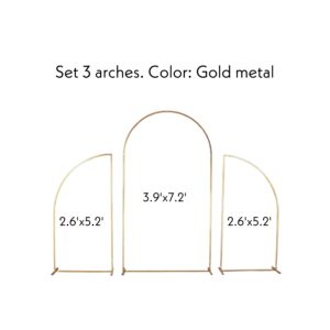 Set 3 Metallic gold arches