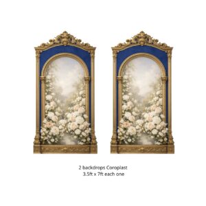#0004 Set Blue Floral Backdrops (2 pieces)