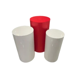 3 cylinders: 1 large red + 2 white gloss