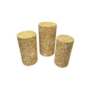 3 cylinders: gold glitter print