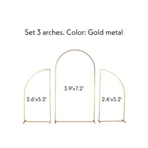 Set 3 Metallic gold arches